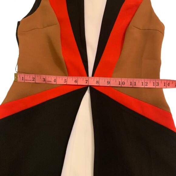 NWT Ark & Co. color block dress in red, black, tan, white.  Size S. - Picture 13 of 16